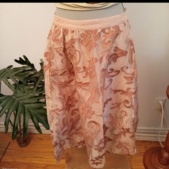 ANTHROPOLOGIE Maeve embroidered floral skirt M - Picture 9 of 14